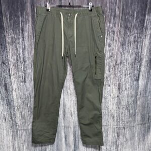 Vuori Pants Womens L Green Ripstop Climber Elastic Waist Drawstring Zip Pocket